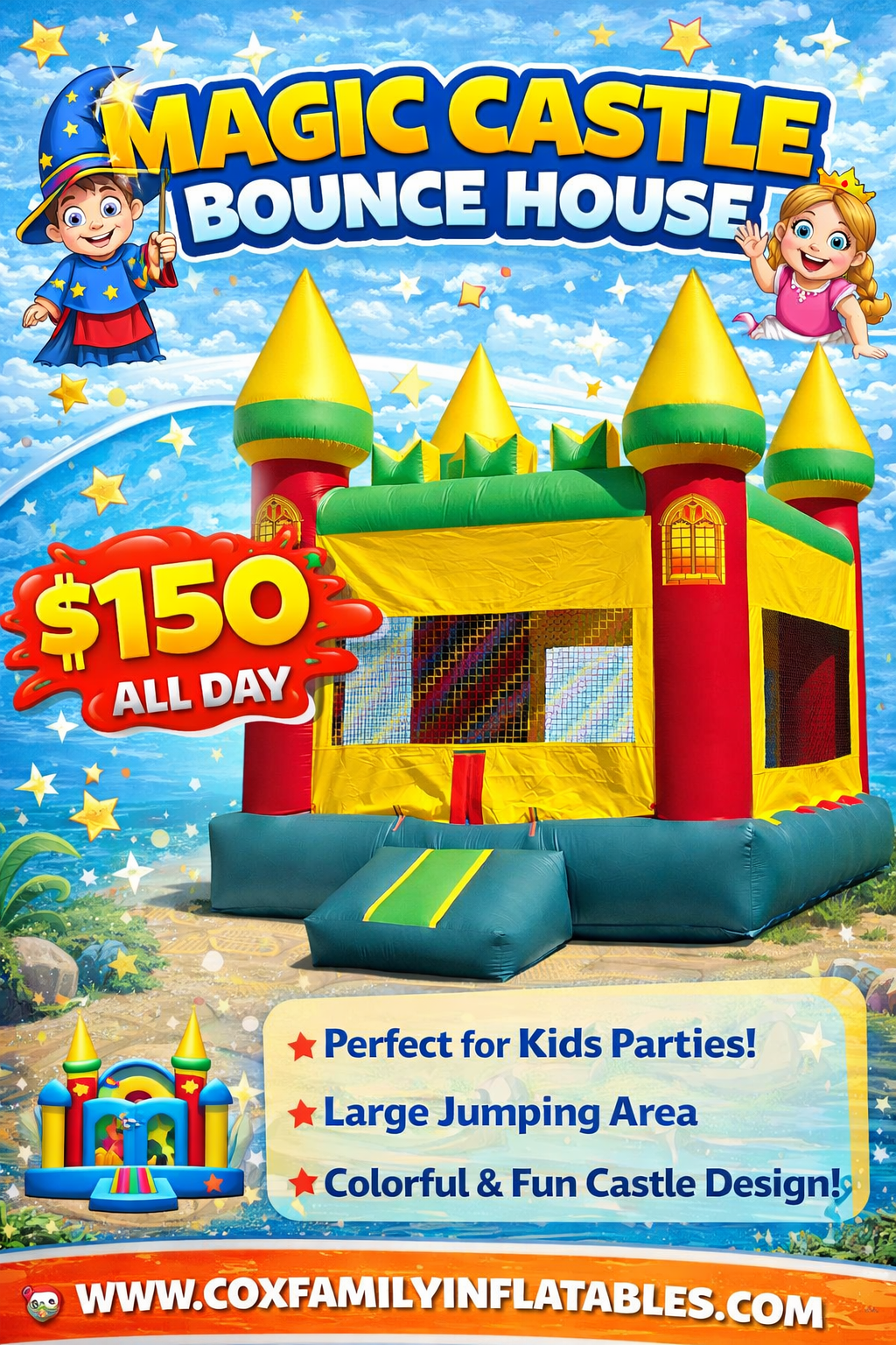 Magic Castle bounce house rental ad
